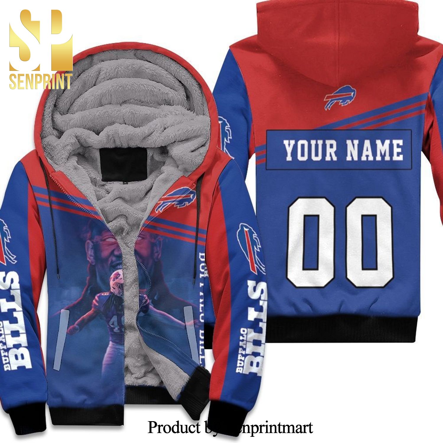 49 Tremaine Edmunds 49 Buffalo Bills Great Player NFL Personalized Cool Version Unisex Fleece Hoodie