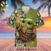 Baby Yoda Star Wars Crown Royals Full Printing Flowery Aloha Summer Beach Hawaiian Shirt And Beach Shorts – Navy