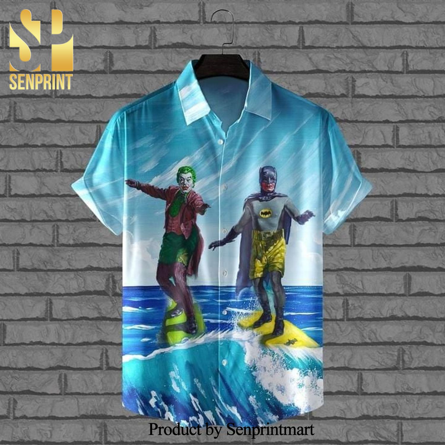 Batman And Joker Surfing Full Printing Hawaiian Shirt