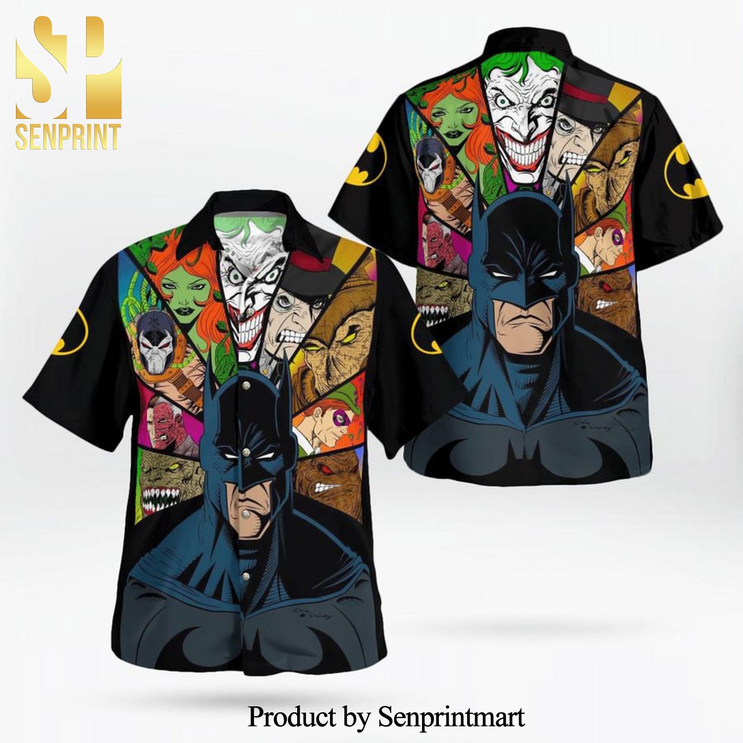 Batman Animated And Villain Face Full Printing Hawaiian Shirt