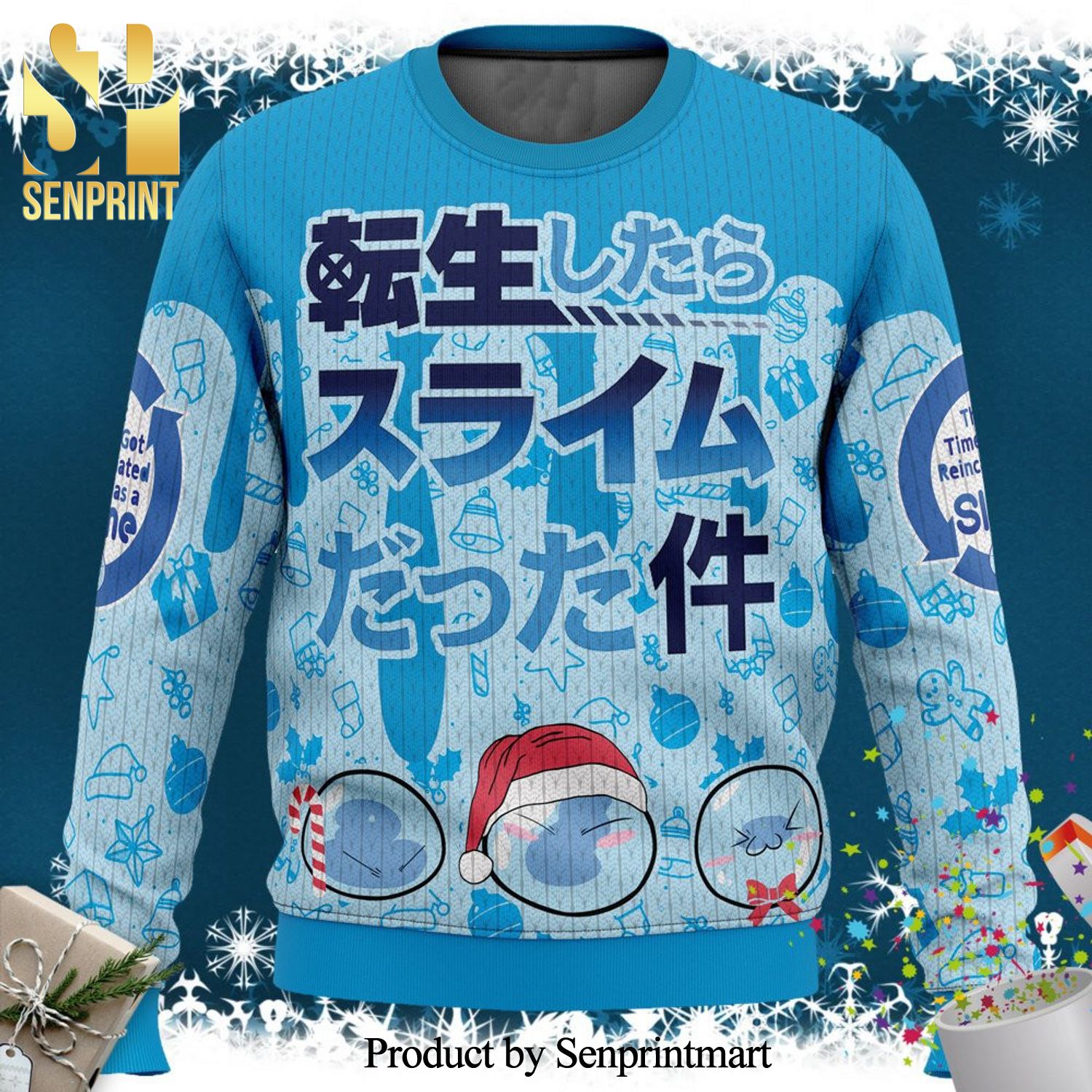 That Time I Got Reincarnated As A Slime Anime Manga Knitted Ugly Christmas Sweater