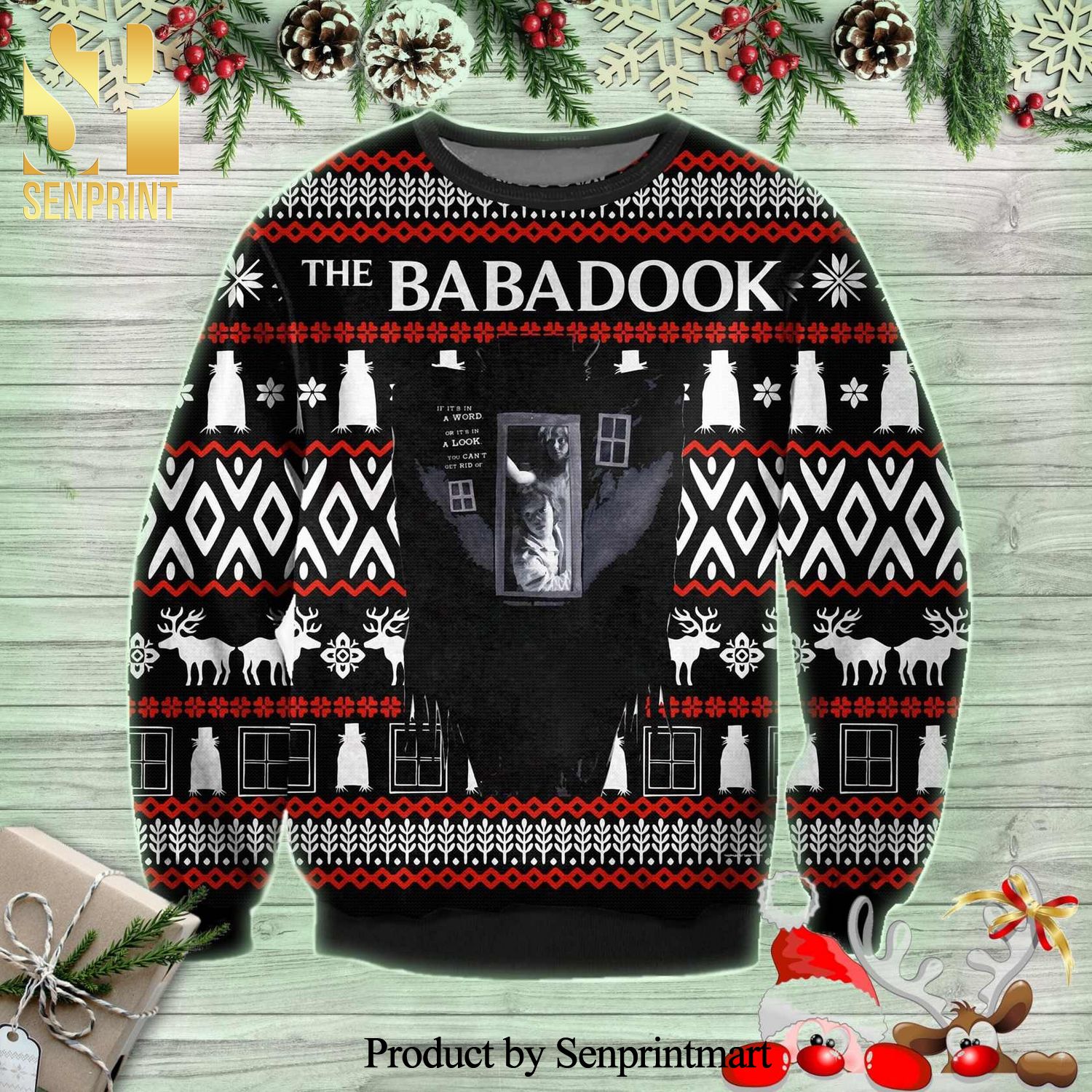 The Babadook Horror Poster Knitted Ugly Christmas Sweater