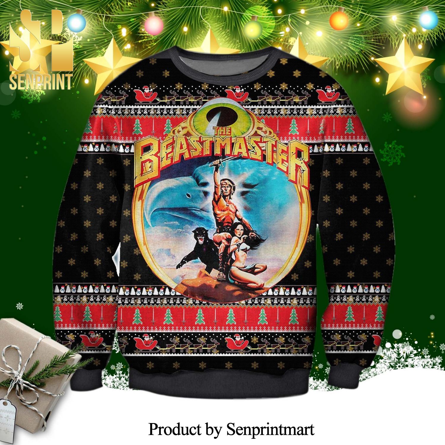 The Beastmaster Poster Knitted Ugly Christmas Sweater