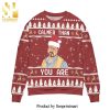 The Big Lebowski Calmer Than You Are Knitted Ugly Christmas Sweater – Black