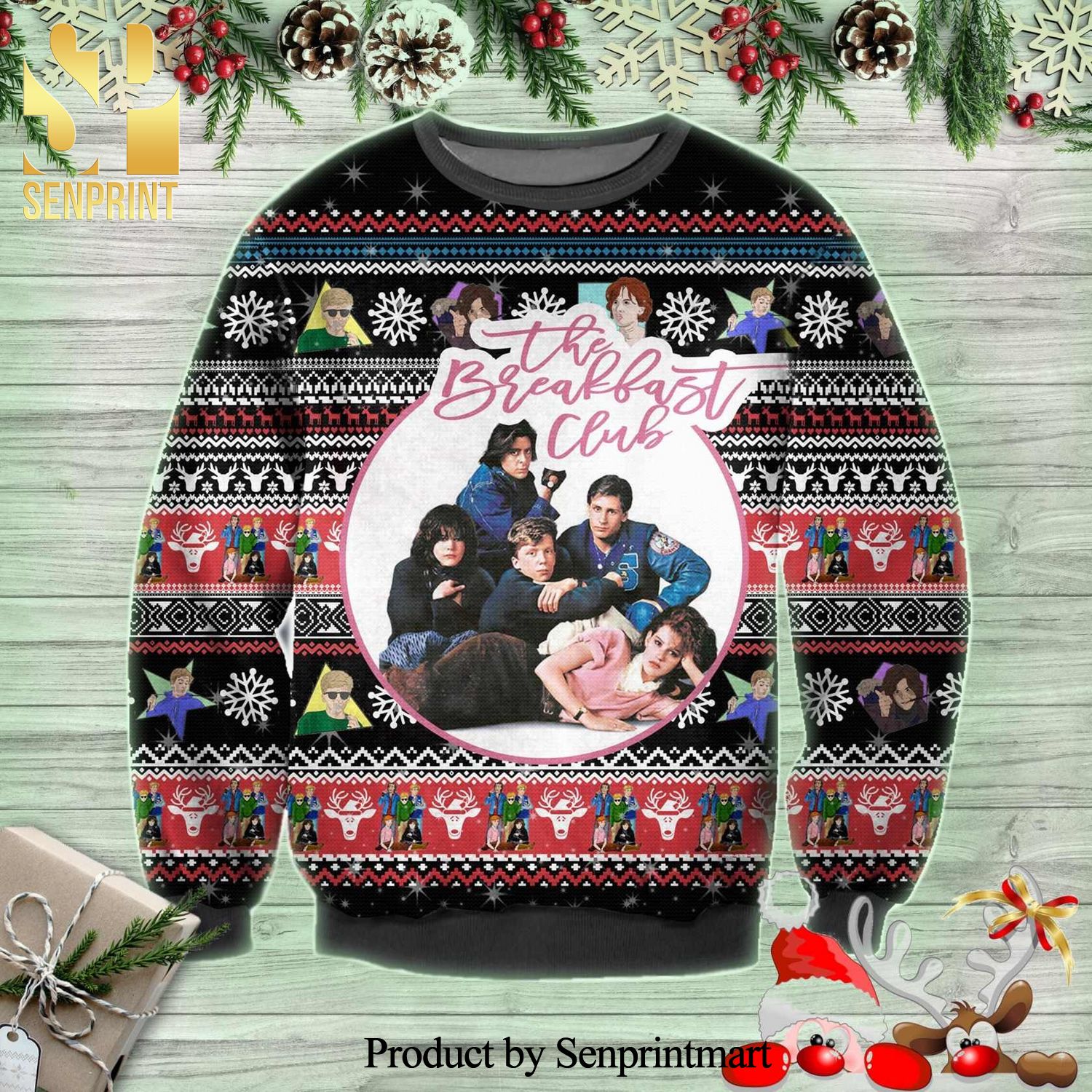 The Breakfast Club Poster Knitted Ugly Christmas Sweater