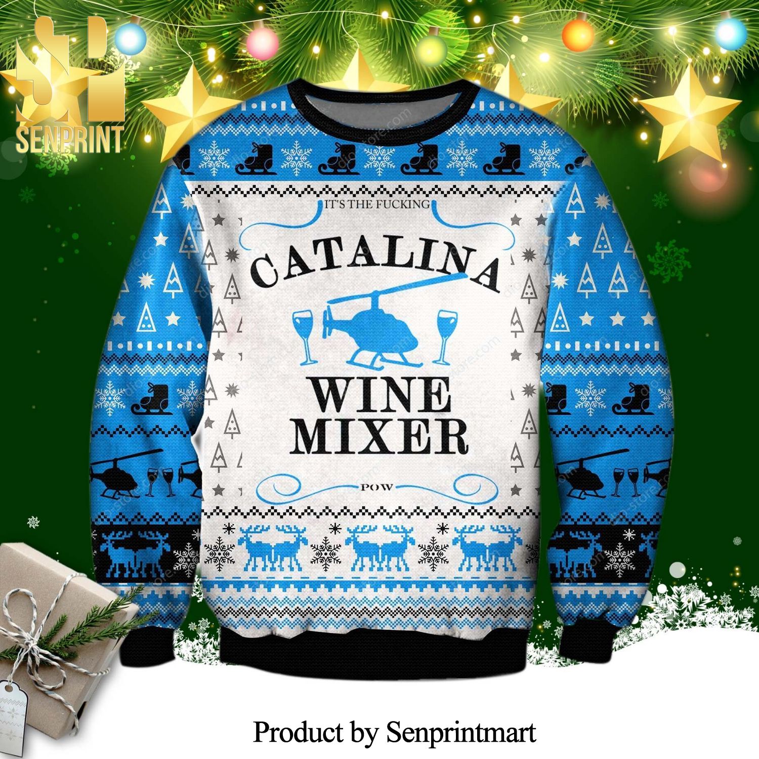 The Catalina Wine Mixer Alcohol Knitted Ugly Christmas Sweater