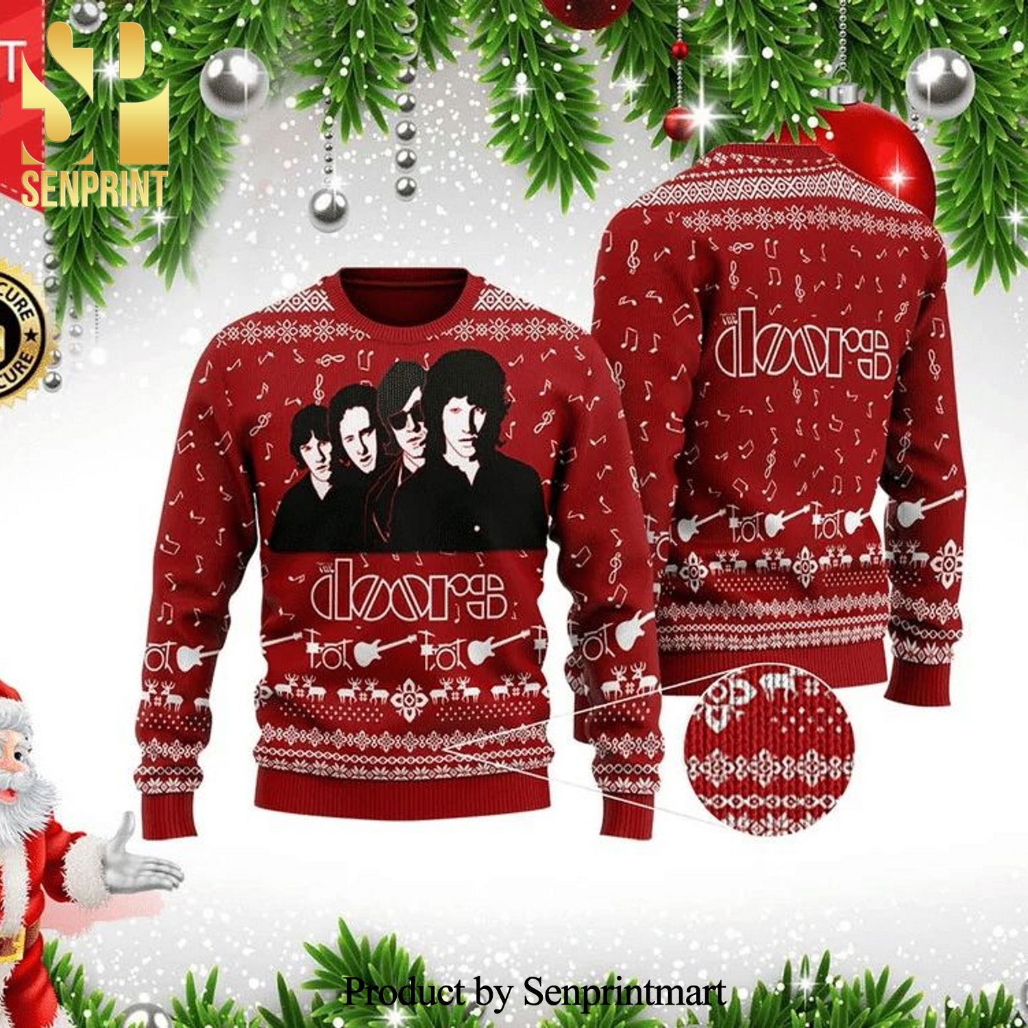 The Doors Rock Band Knitted Ugly Christmas Sweater