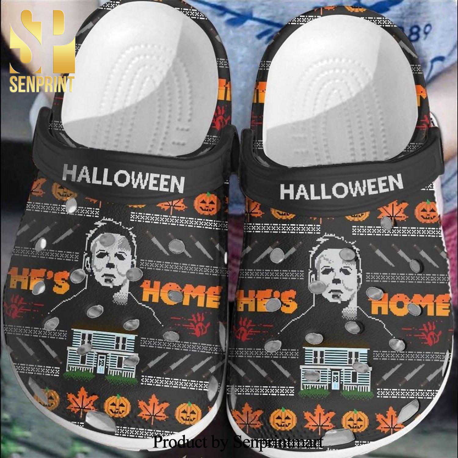 Michael Myers Hes Home New Outfit Crocs Crocband Clog