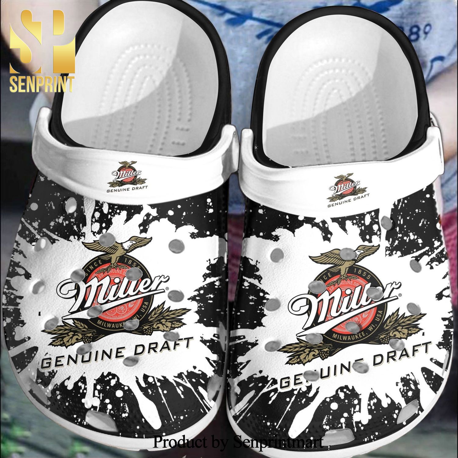 Miller Beer For Men And Women All Over Printed Crocs Sandals