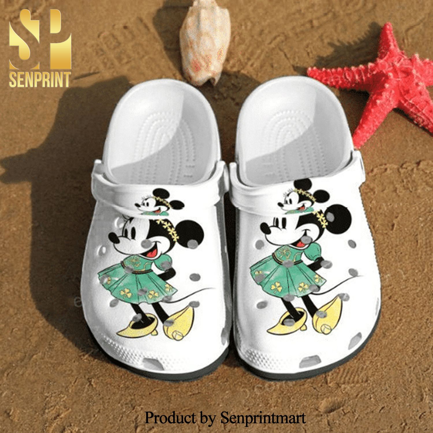 Minnie Mouse StPatricks Day Hypebeast Fashion Crocs Crocband Adult Clogs