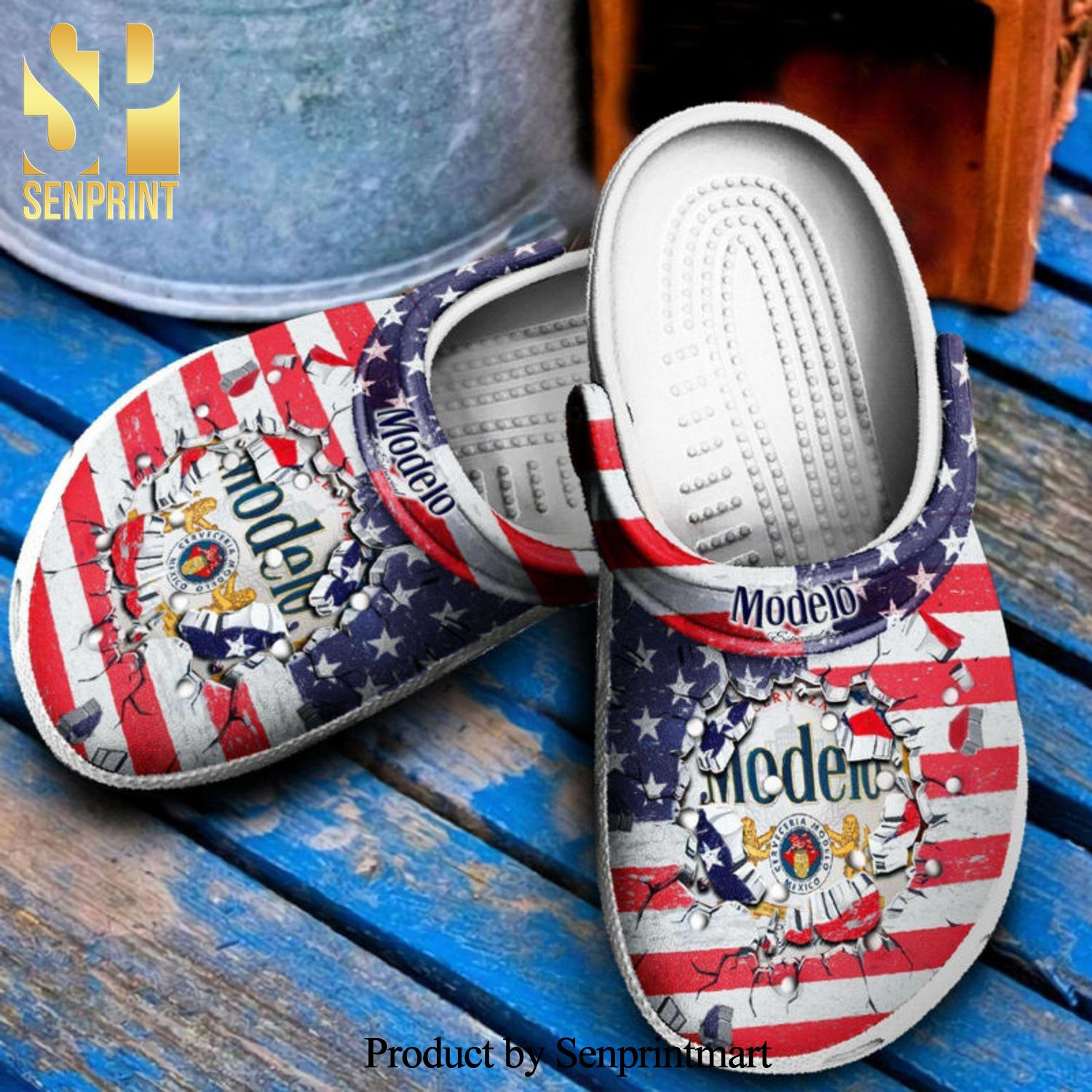 Modelo American Flag 3D Crocs Crocband In Unisex Adult Shoes