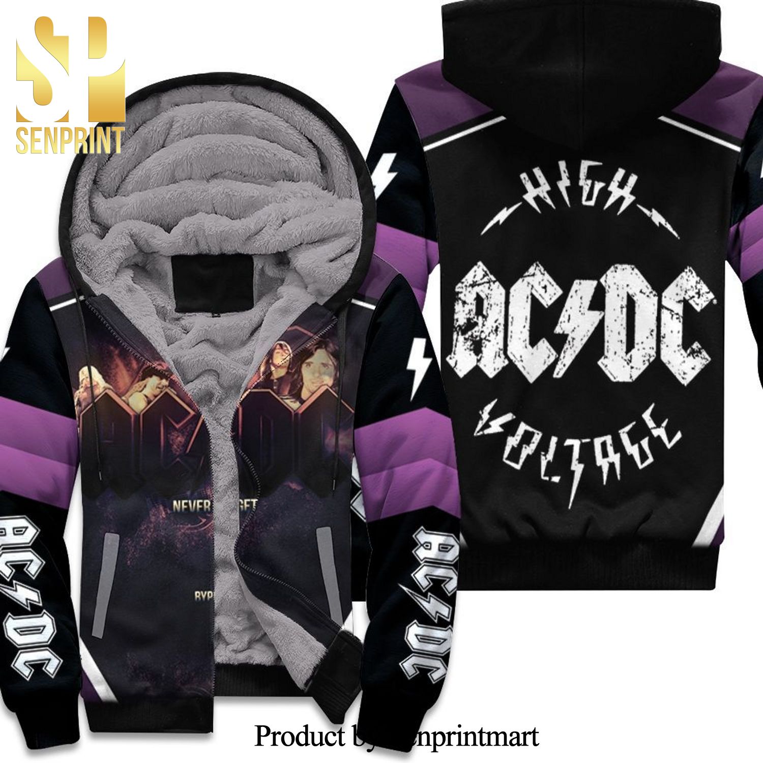 AC DC Never Forget New Fashion Unisex Fleece Hoodie