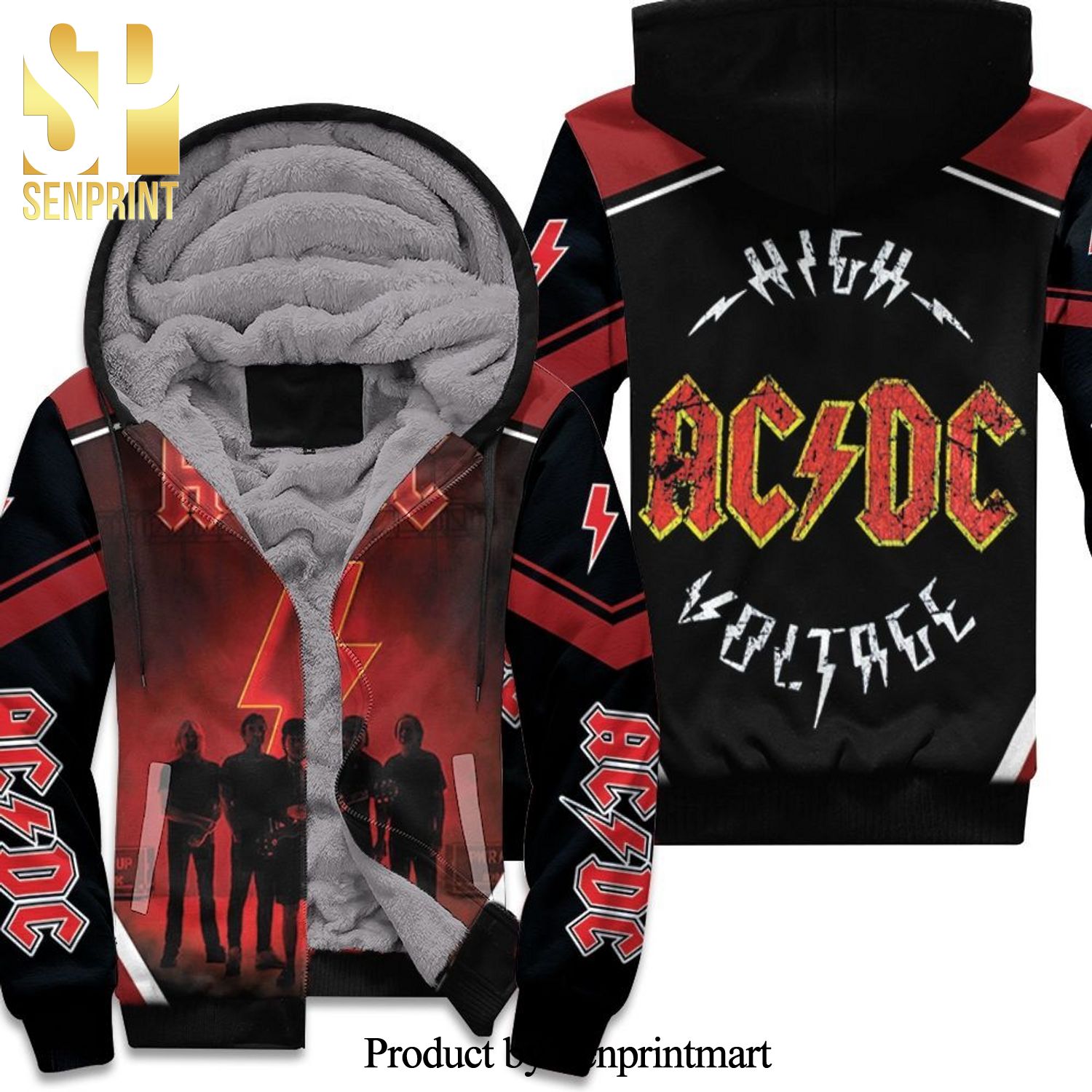 AC DC Pwr Up On Stage Hot Version Unisex Fleece Hoodie