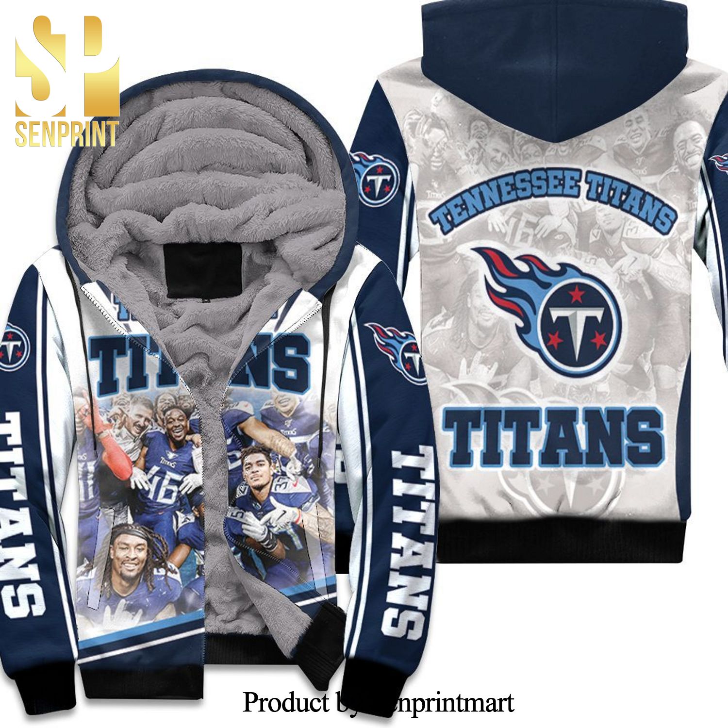 AFC South Division Super Bowl Tennessee Titans Street Style All Over Print Unisex Fleece Hoodie