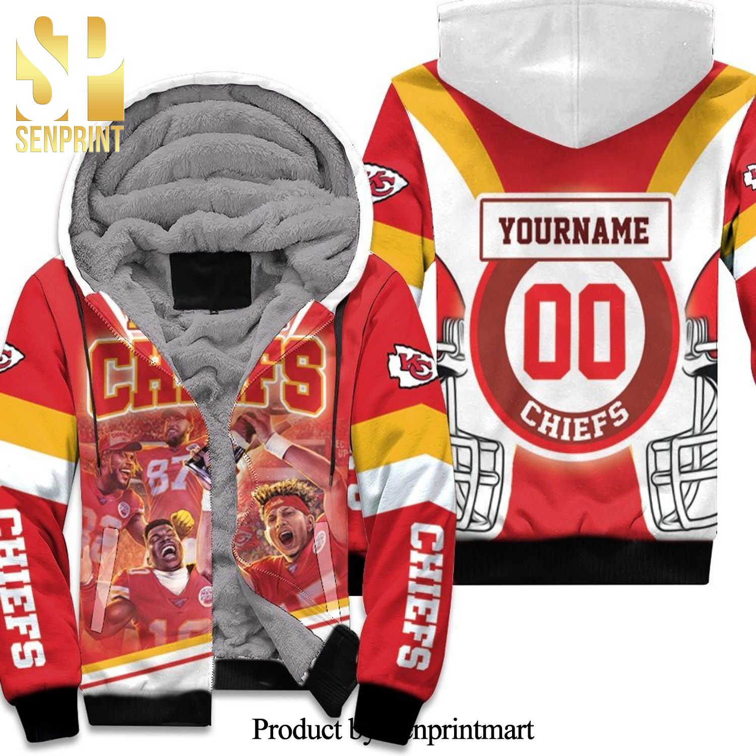 AFC West Division Champions Kansas City Chiefs Super Bowl Personalized Cool Version Full Print Unisex Fleece Hoodie