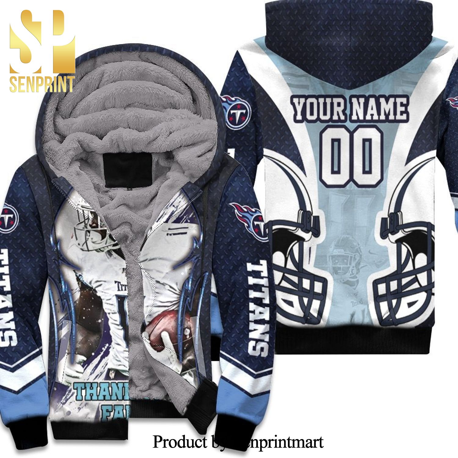 Ajbrown Tennessee Titans Super Bowl AFC South Champions Personalized Awesome Outfit Unisex Fleece Hoodie