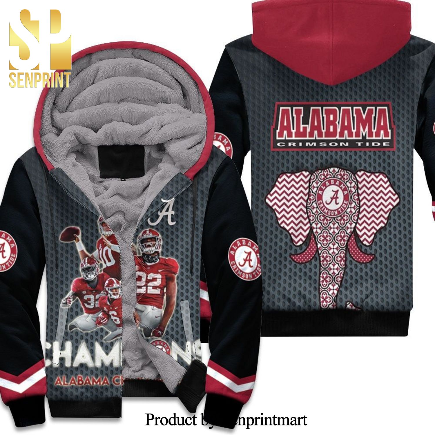 Alabama Crimson Tide Champions Cool Version Unisex Fleece Hoodie