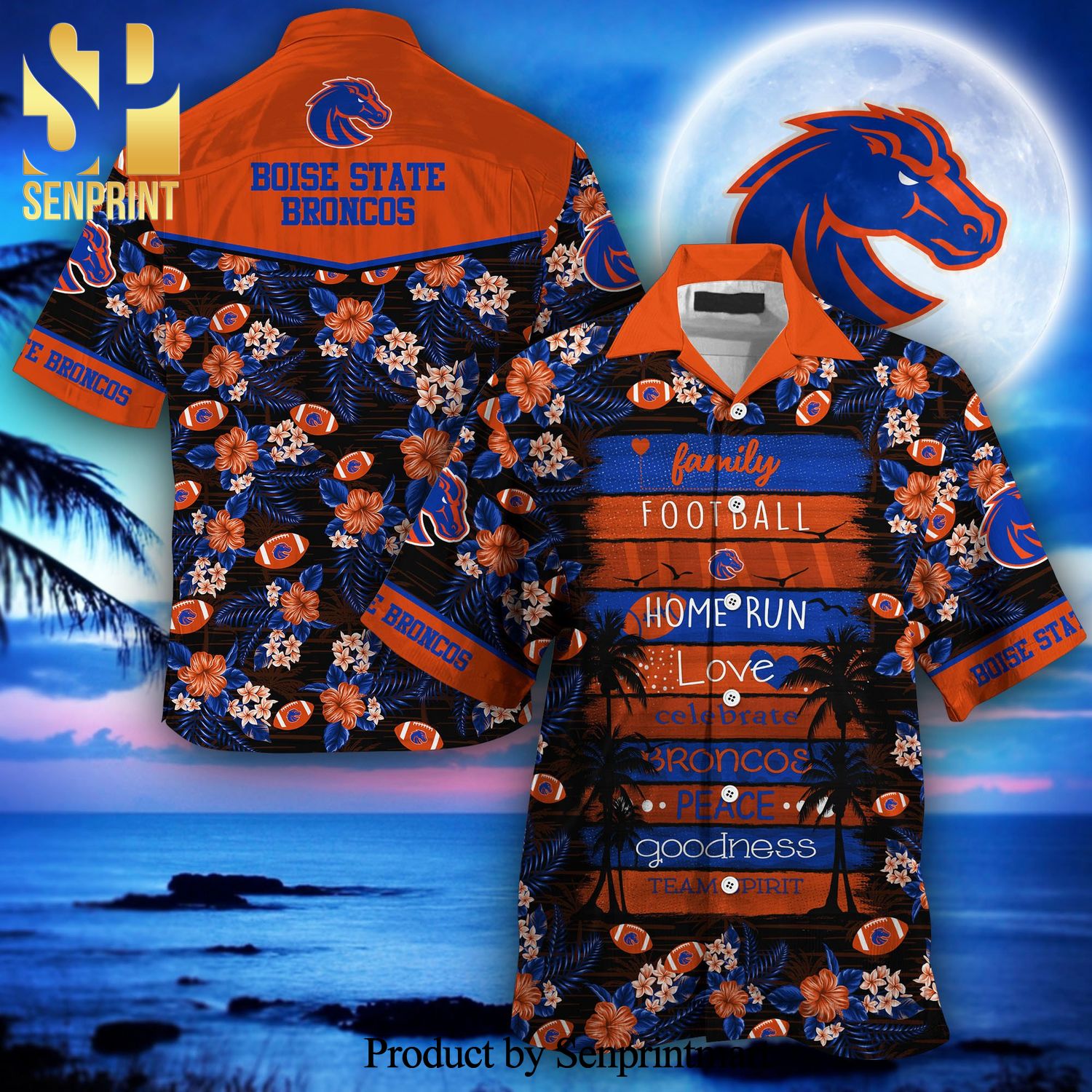 Boise State Broncos 3D Full Printing Hawaiian Shirt New Gift For Summer
