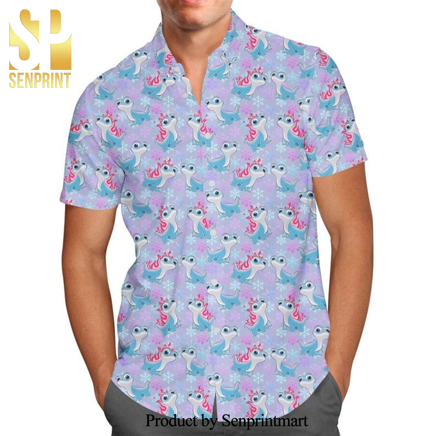 Bruni The Fire Spirit Frozen Disney Cartoon Graphics Inspired Full Printing Hawaiian Shirt