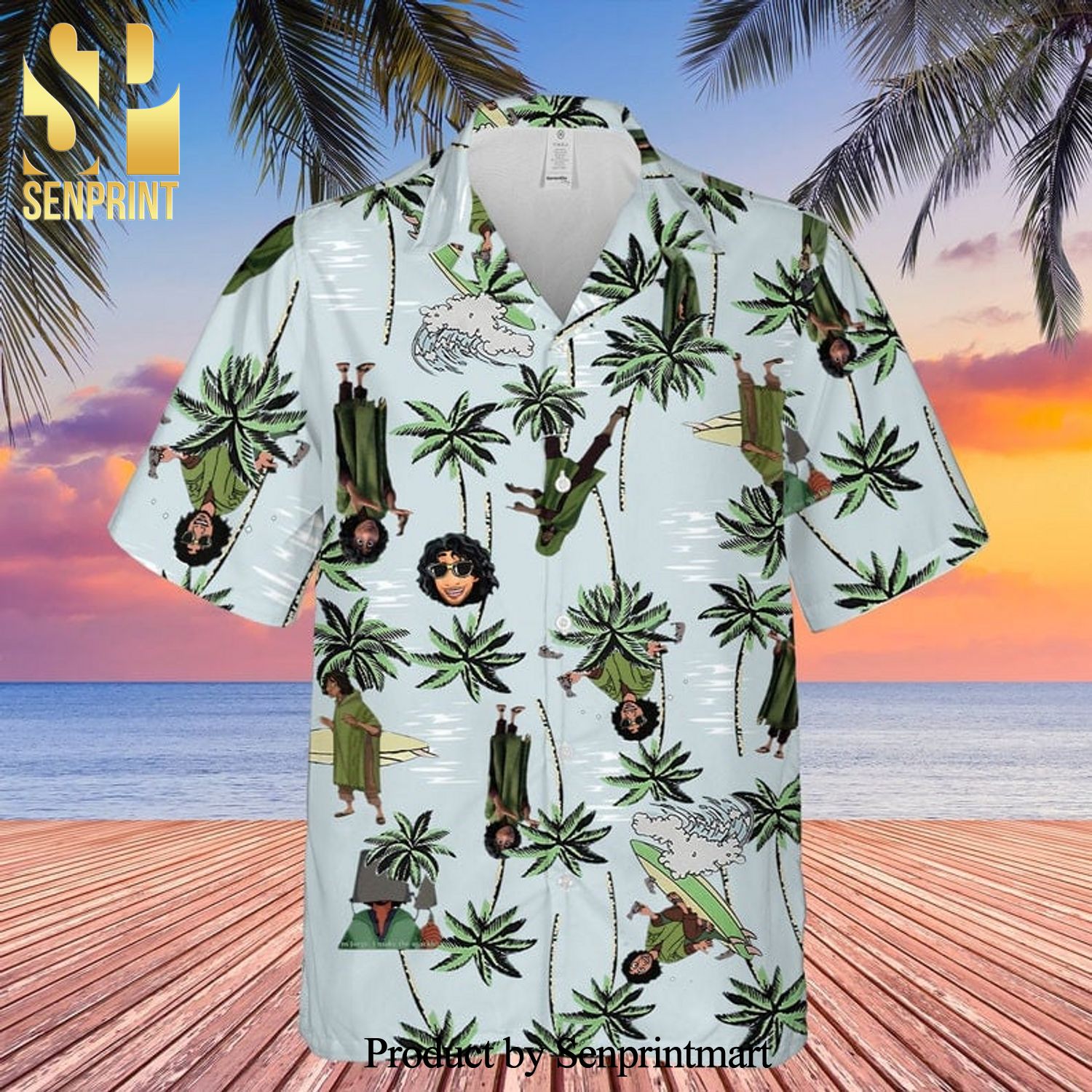 Bruno Madrigal Encanto Disney Palm Tree Full Printing Hawaiian Shirt