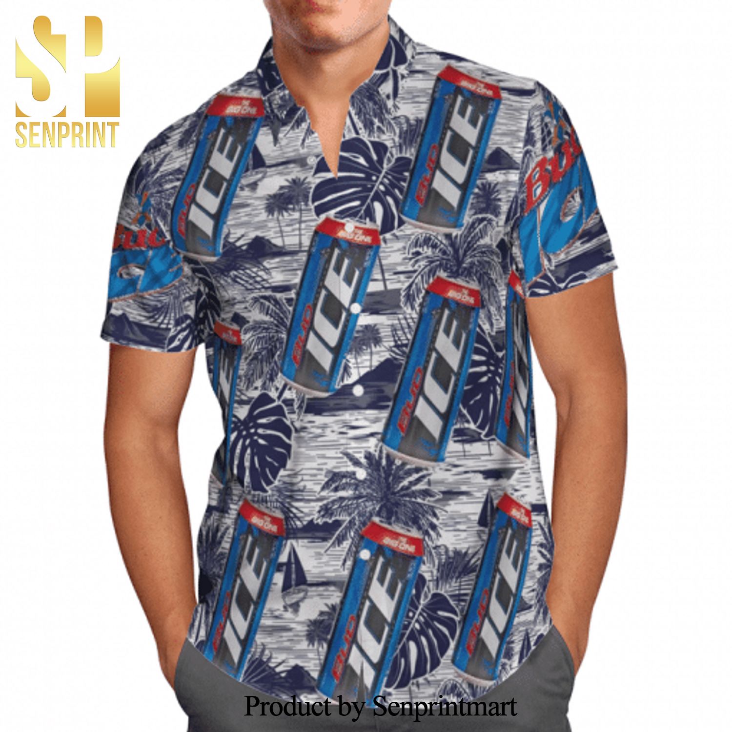 Bud Ice Full Printing Hawaiian Shirt