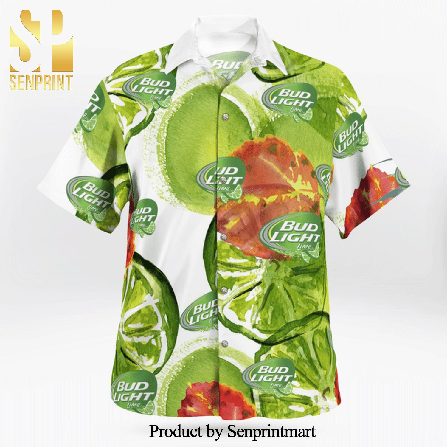 Bud Light Lime Beer Full Printing Hawaiian Shirt