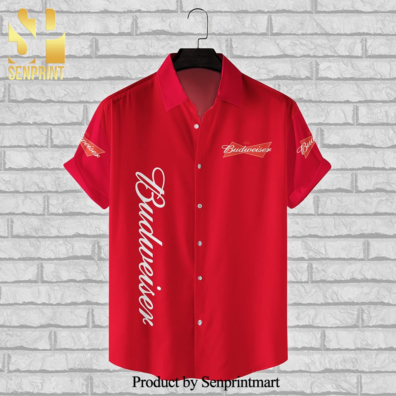 Budweiser Beer Full Printing Hawaiian Shirt – Red