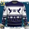 The Elder Scrolls Skyrim Icon Helmet Falalala Knitted Ugly Christmas Sweater