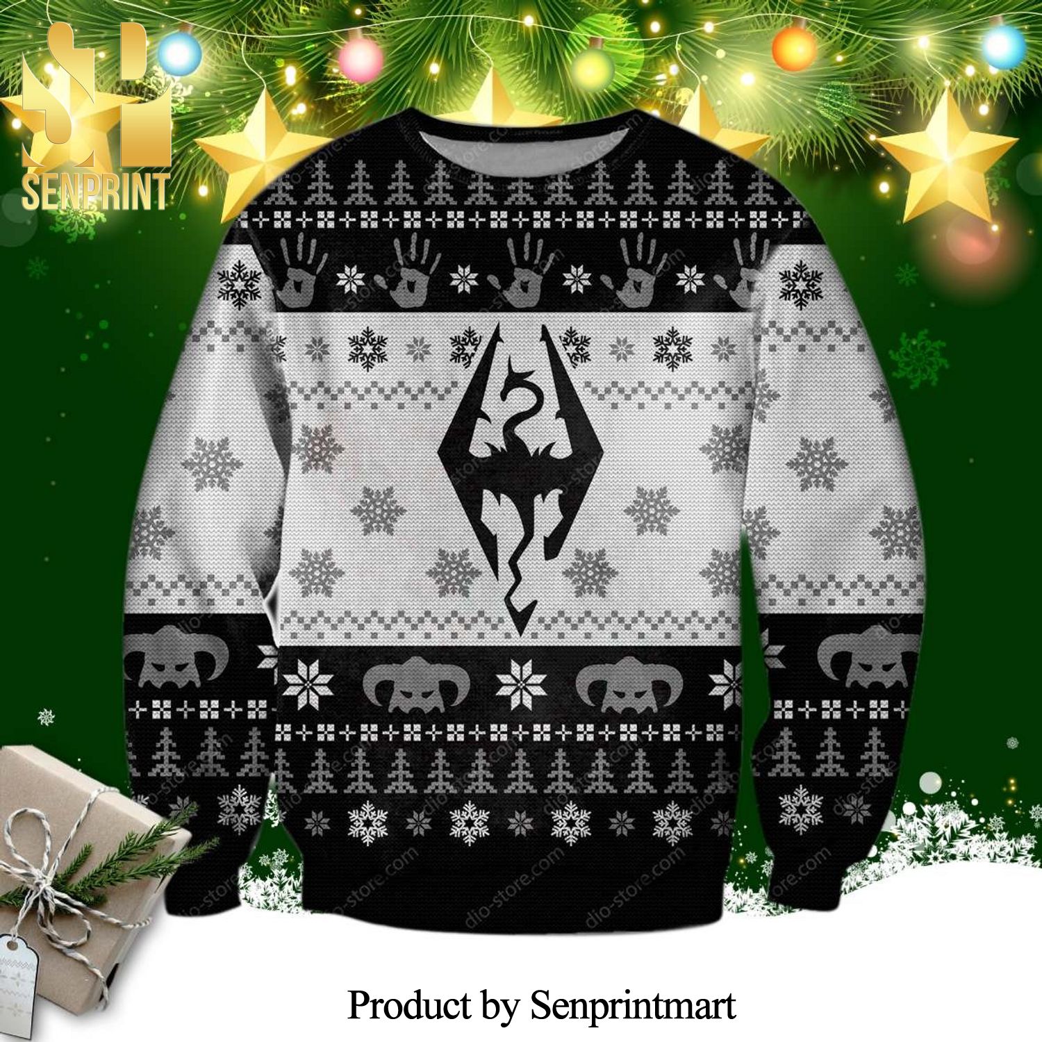 The Elder Scrolls V Skyrim Knitted Ugly Christmas Sweater