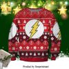 The Flash Logo DC Christmas Pattern Knitted Ugly Christmas Sweater – Red