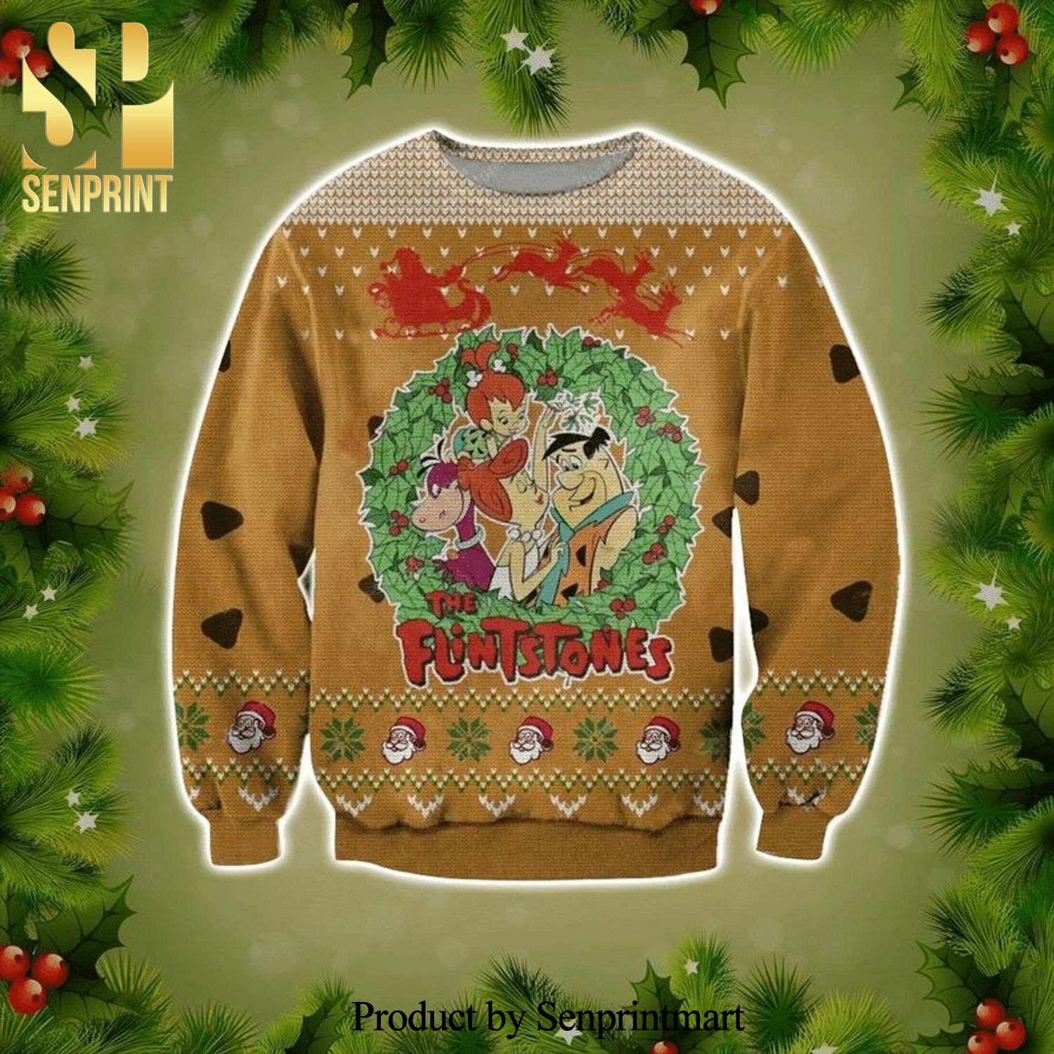 The Flintstones Poster Knitted Ugly Christmas Sweater