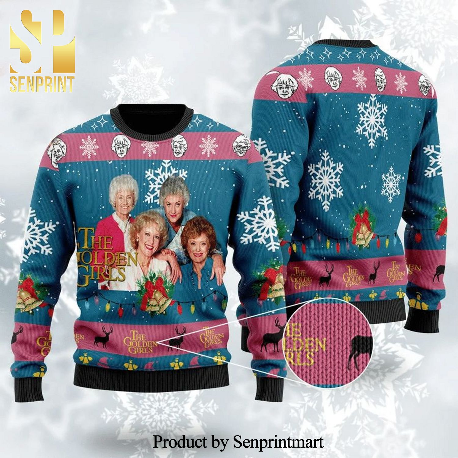 The Golden Girls Snowflake Knitted Ugly Christmas Sweater