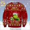 The Grinch Hand Holding Nurse Stethoscope Knitted Ugly Christmas Sweater