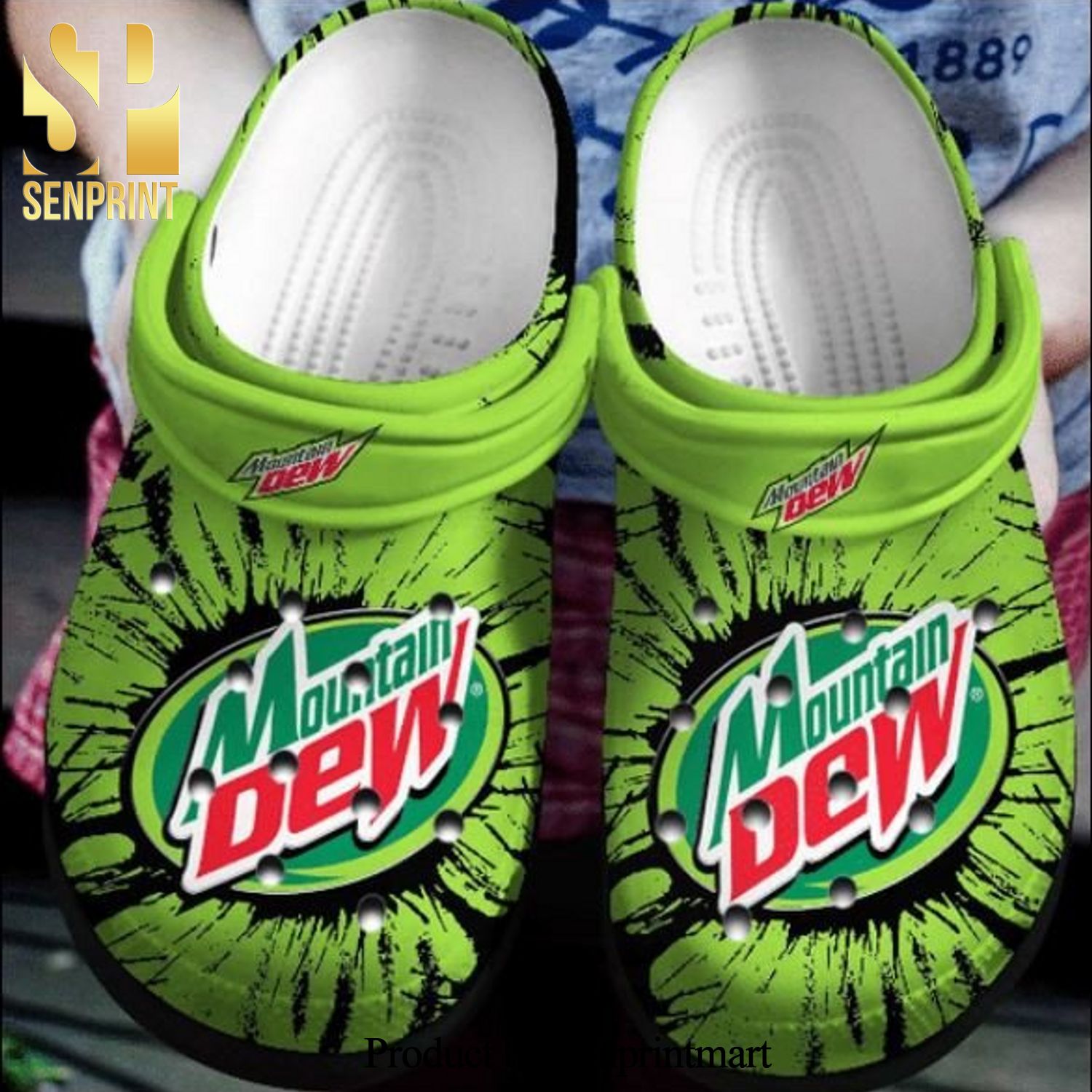 Mountain Dew Drink Power I Gift Art For Men And Women Full Printed Crocs Sandals