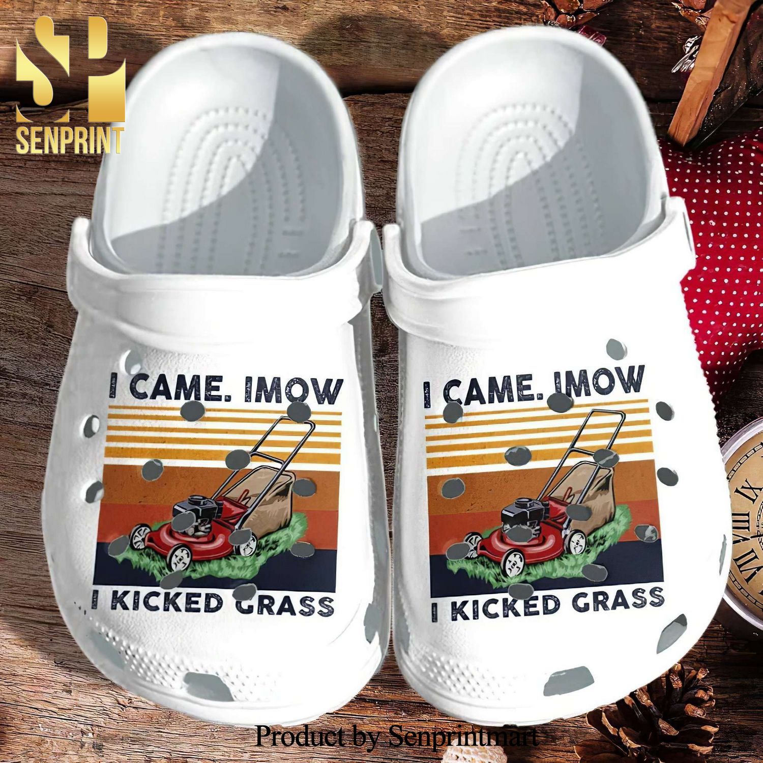 Mower Garden All Over Printed Crocs Crocband In Unisex Adult Shoes