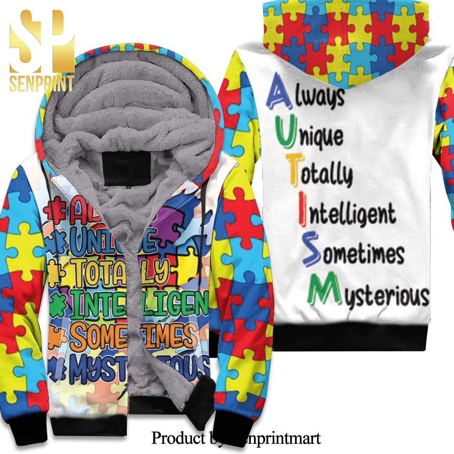 Alaways Unique Totally Intelligent Sometimes Mysterious Hot Version All Over Printed Unisex Fleece Hoodie