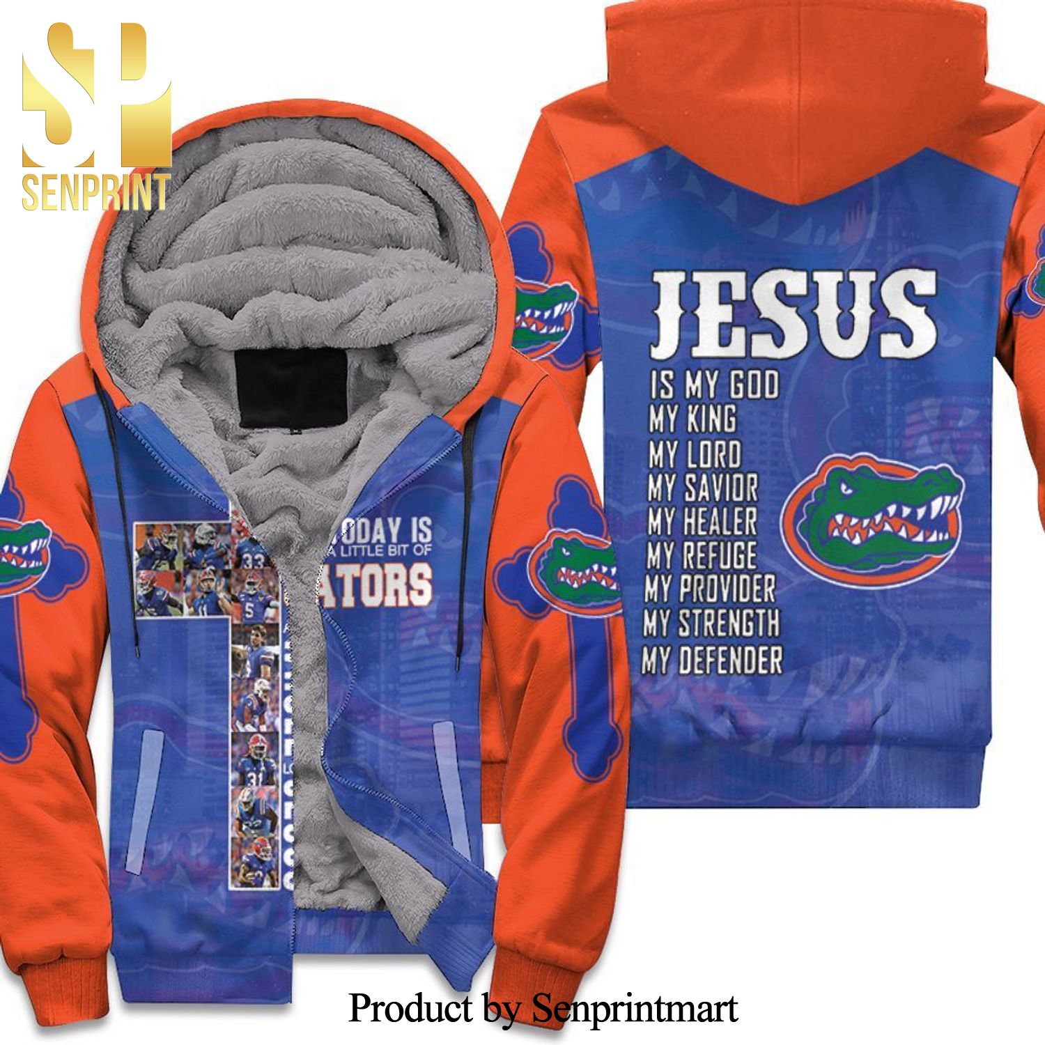 All I Need Today Is Little Bit Florida Gators And Whole Lots Of Jesus All Over Print Unisex Fleece Hoodie