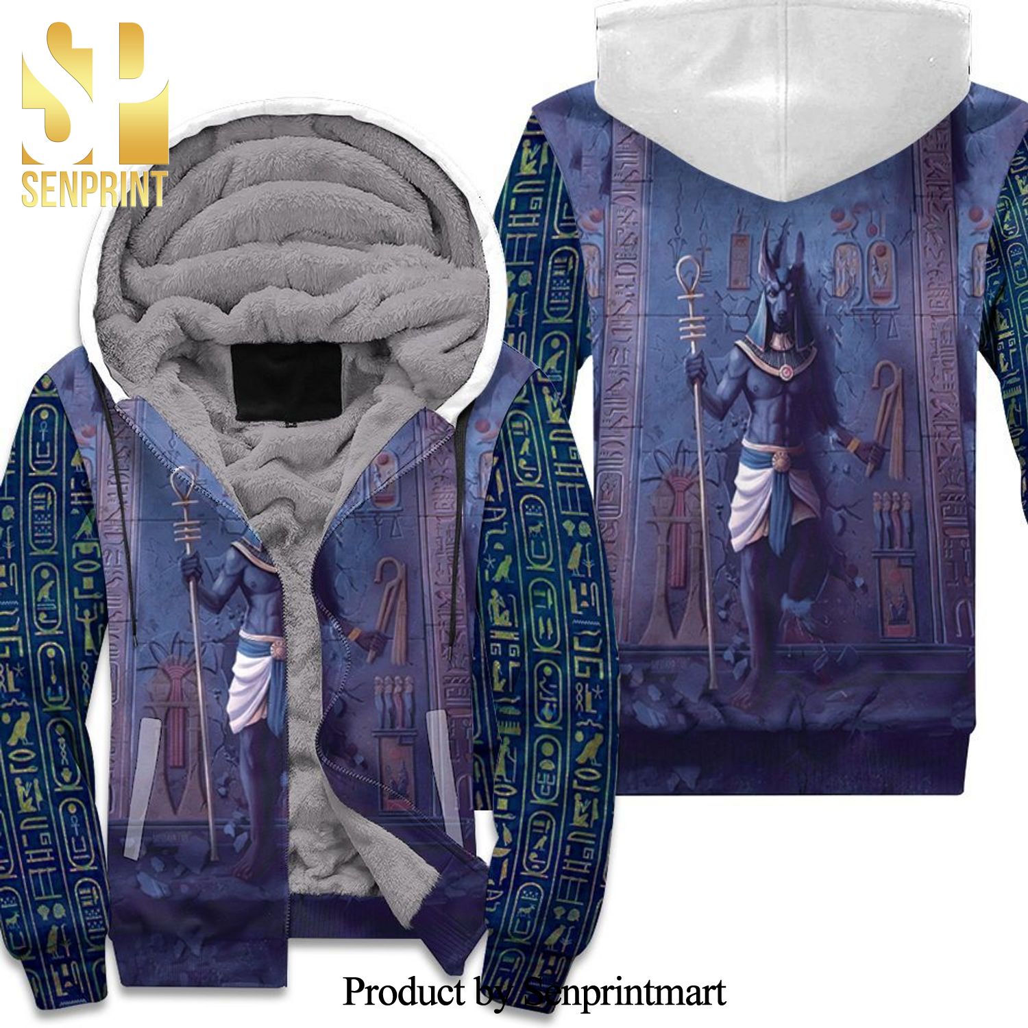 Anubis Egypt Pharaoh Shirt New Version Unisex Fleece Hoodie