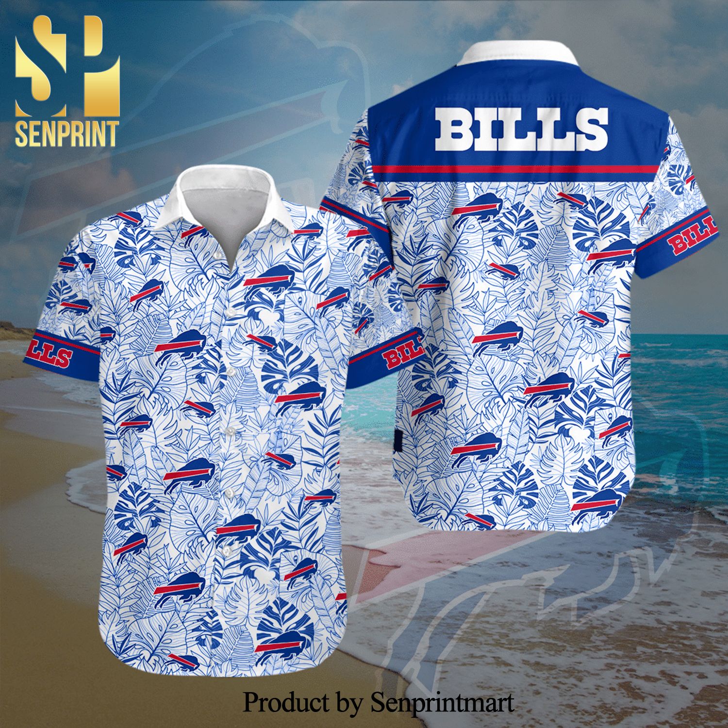 Buffalo Bills Football Team Full Printing Hawaiian Shirt – Blue