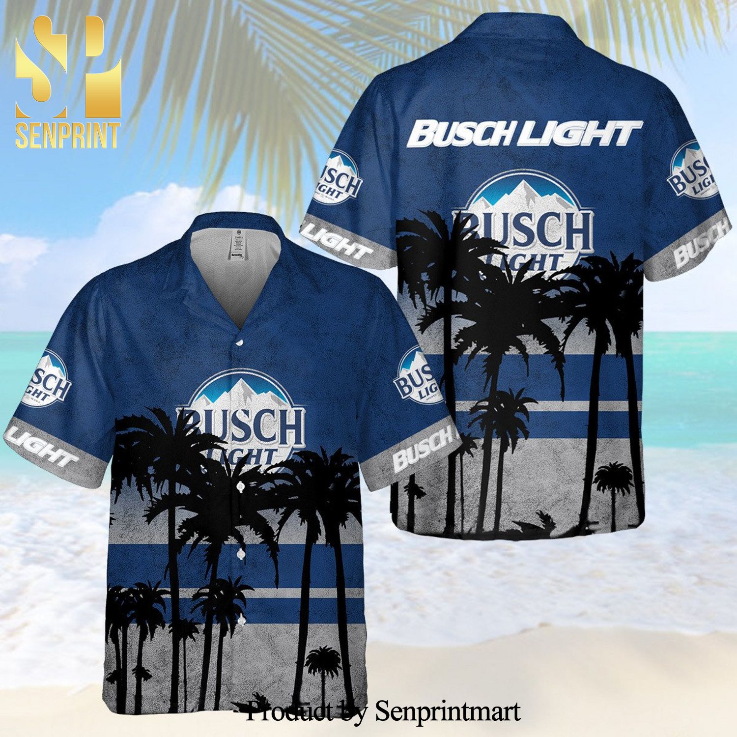 Busch Light 3D Full Printing Hawaiian Shirt – Navy