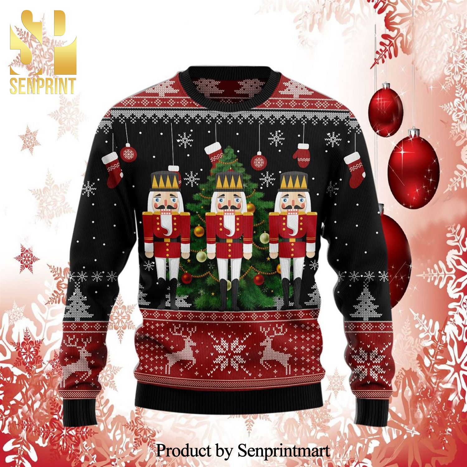 The Nutcracker Christmas Tree Knitted Ugly Christmas Sweater