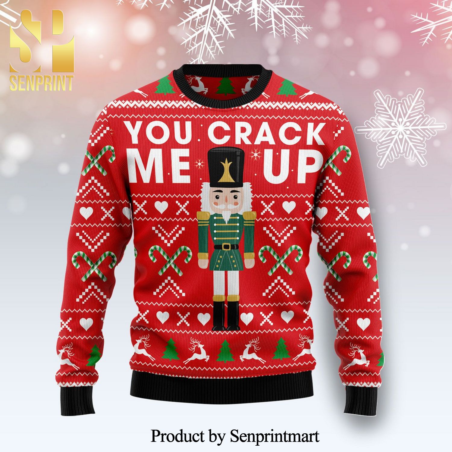 The Nutcracker You Crack Me Up Knitted Ugly Christmas Sweater