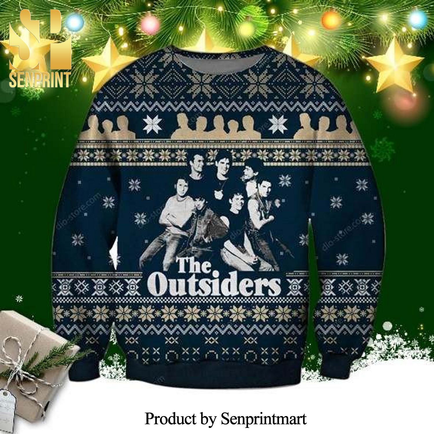 The Outsiders Characters Snowflake Knitted Ugly Christmas Sweater