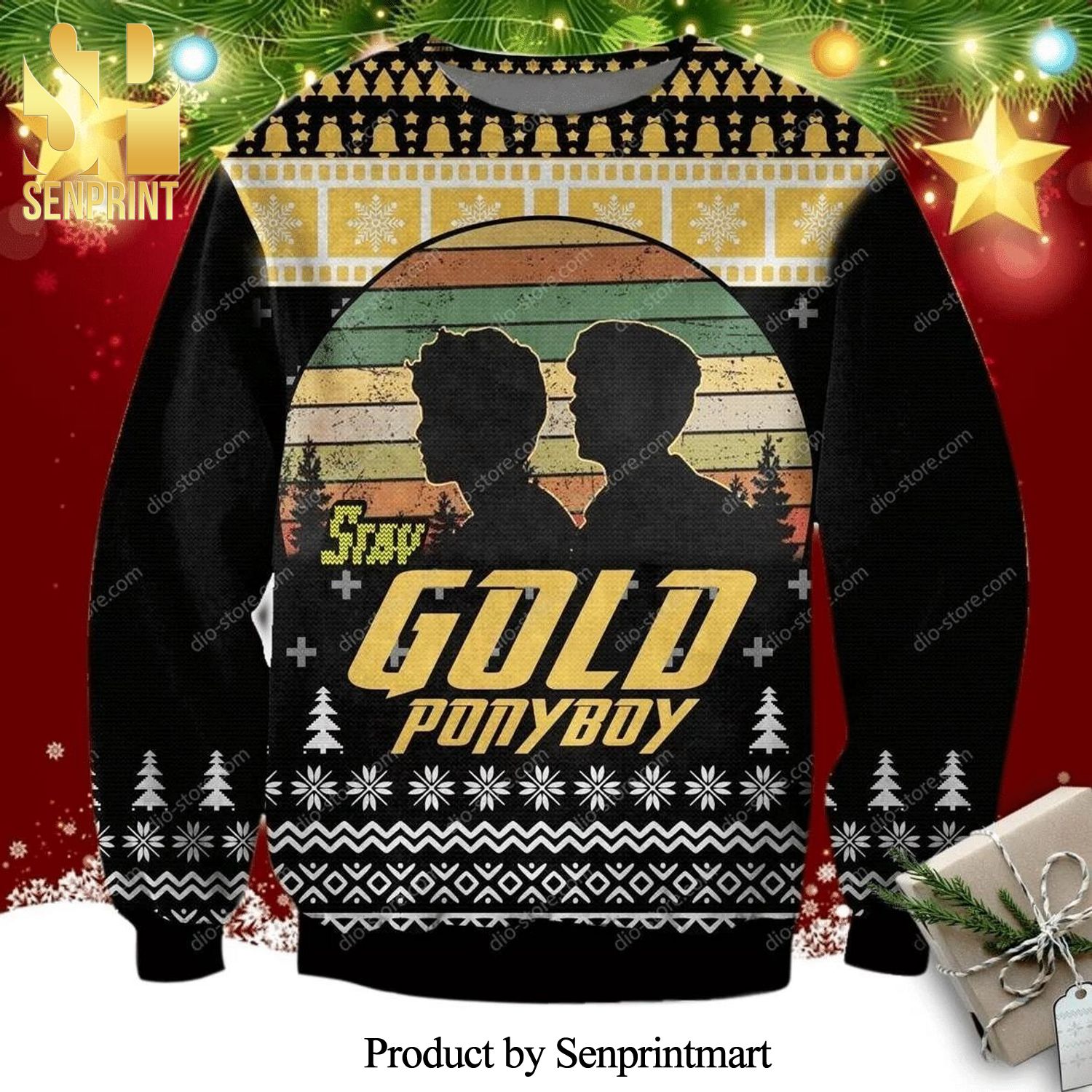 The Outsiders Poster Sray Gold Pony Boy Knitted Ugly Christmas Sweater