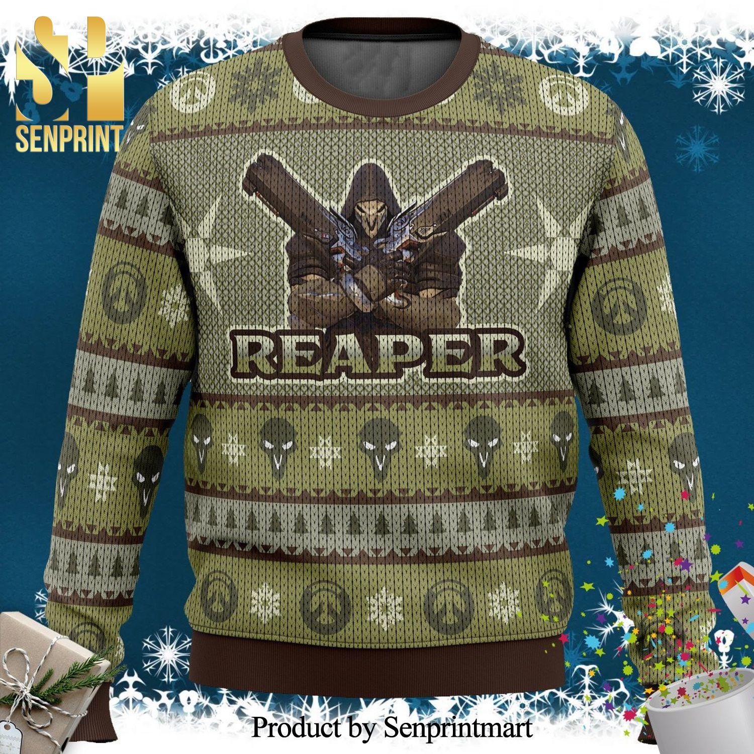 The Reaper Overwatch Knitted Ugly Christmas Sweater