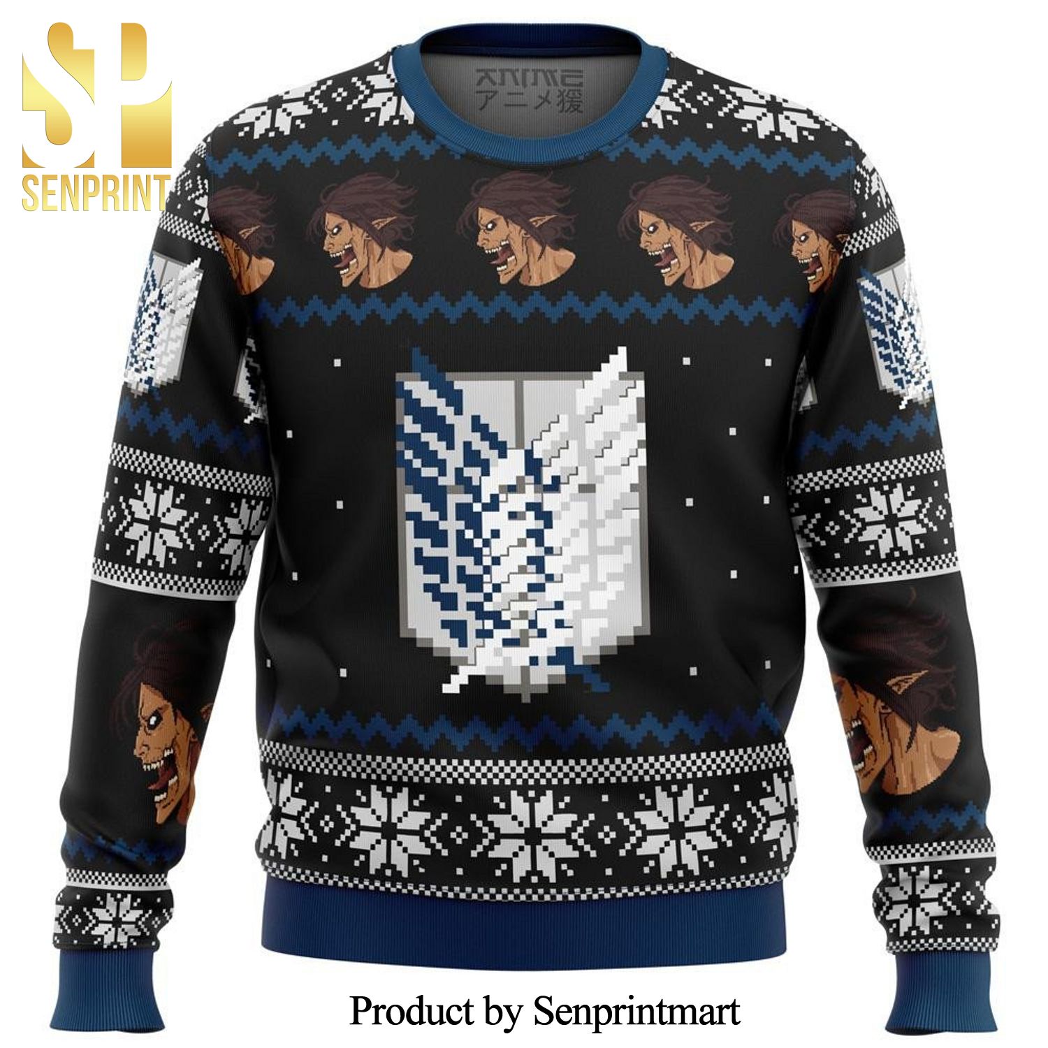The Survey Corps Attack On Titan Manga Anime Premium Knitted Ugly Christmas Sweater