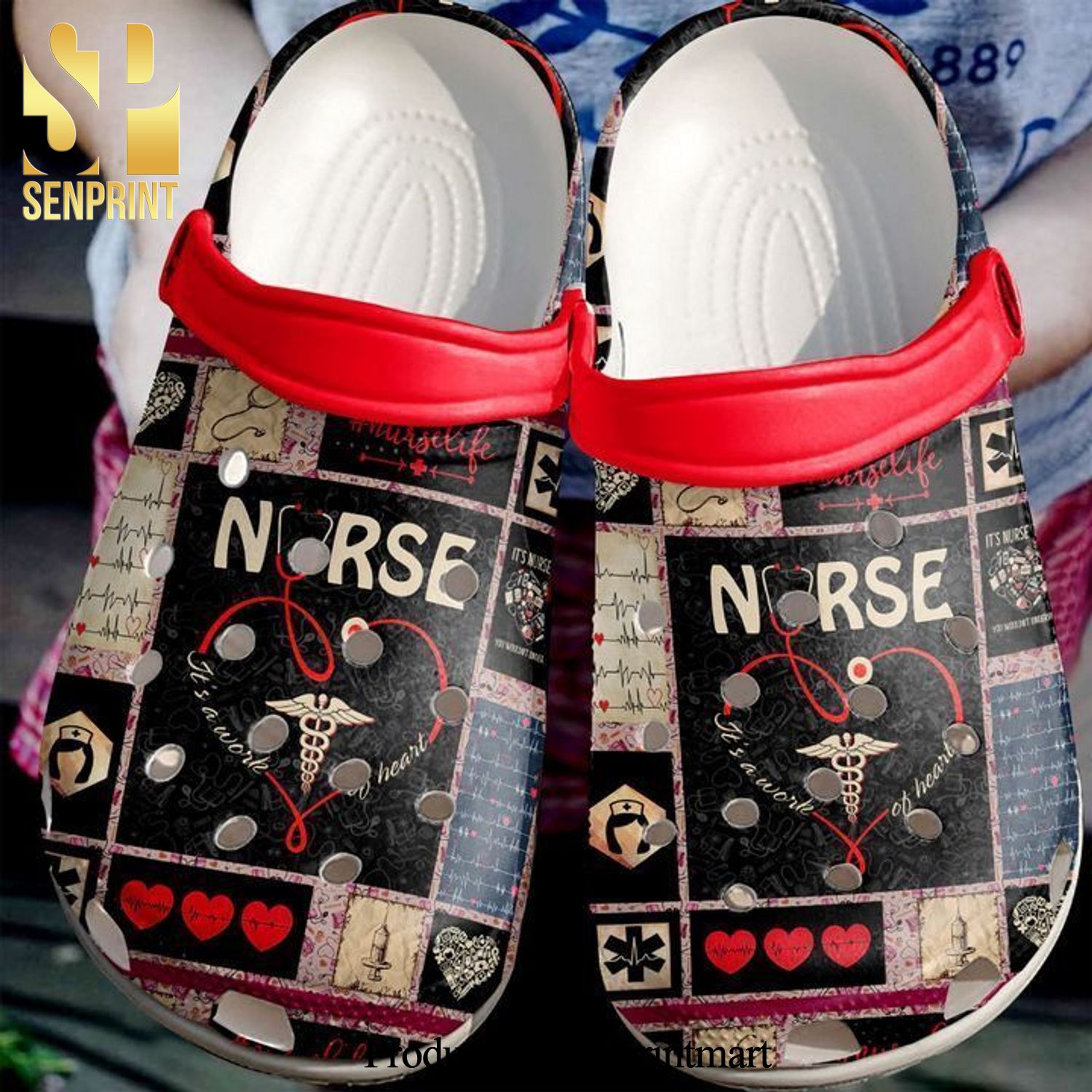 Nurse Pattern Gift Street Style Crocs Sandals