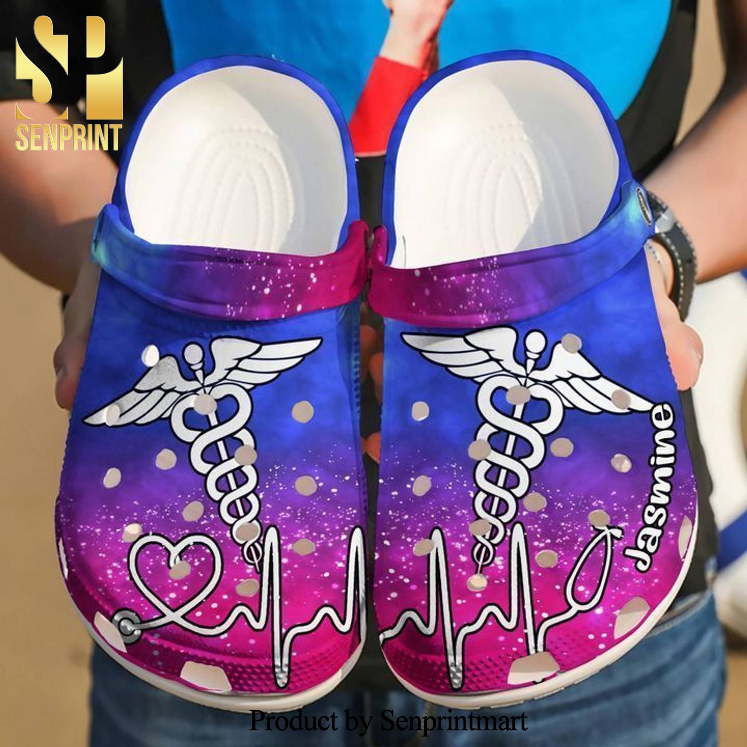 Nurse Personalized Symbol Gift For Fan Full Printed Crocs Crocband Adult Clogs