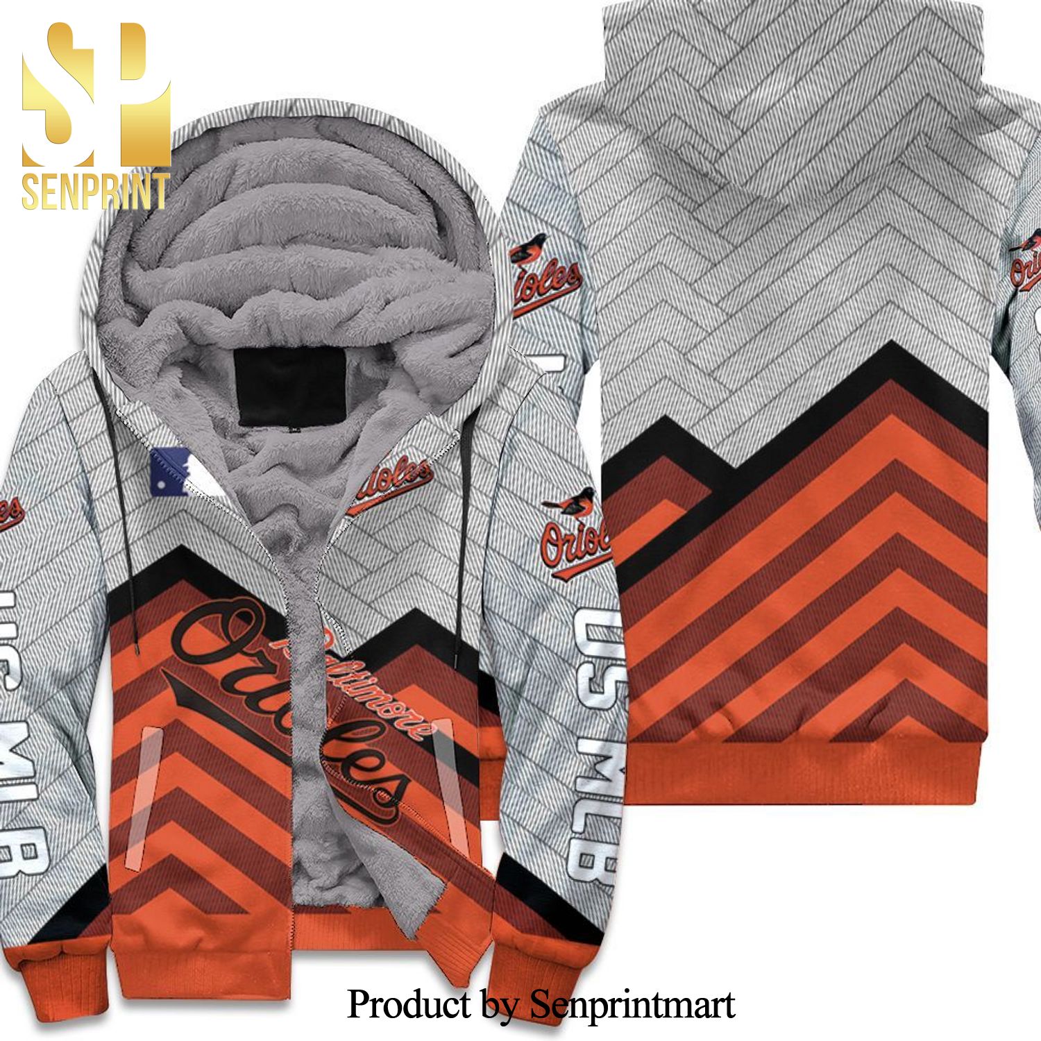 Baltimore Orioles New Fashion Full Printed Unisex Fleece Hoodie