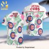 Chicago Cubs Full Printing Short Sleeve Dress Shirt Hawaiian Summer Aloha Beach Shirt – Red Blue